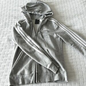 Adidas Essentials 3 stripes full zip fleece hoodie
